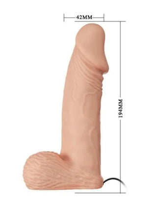 Beige silikon dildo mit strukturierter oberfläche und abgerundetem boden 19 4 cm baile ultra leidenschaftlicher geschirr natural