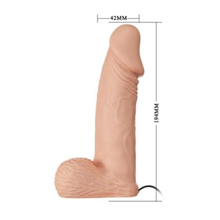 Beige silikon dildo mit strukturierter oberfläche und abgerundetem boden 19 4 cm baile ultra leidenschaftlicher geschirr natural