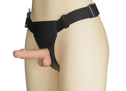 Baile ultra leidenschaftlicher schwarzer silikonharness mit verstellbaren trägern und seitlichem reißverschluss 19,4 cm natural