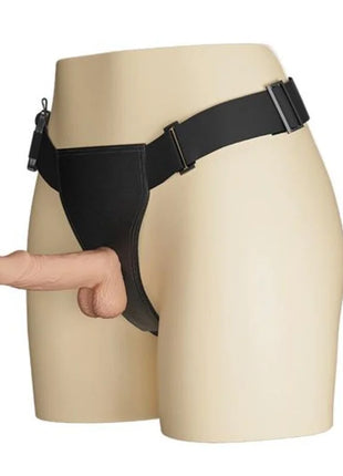 Baile ultra leidenschaftlicher schwarzer silikonharness mit verstellbaren trägern und seitlichem reißverschluss 19,4 cm natural