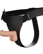Schwarzes baile ledergeschirr mit realistischem hautfarbenem dildo 19,4 cm für ultra leidenschaftlichen gebrauch