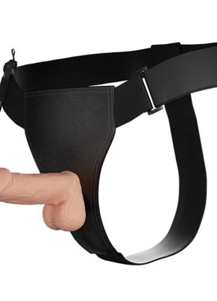 Schwarzes baile ledergeschirr mit realistischem hautfarbenem dildo 19,4 cm für ultra leidenschaftlichen gebrauch