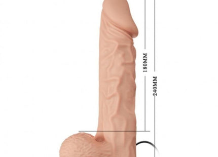 Peachfarbener silikon-dildo von baile mit realistischer struktur und detaillierten anatomischen konturen 24 cm lang