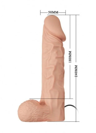 Peachfarbener silikon-dildo von baile mit realistischer struktur und detaillierten anatomischen konturen 24 cm lang