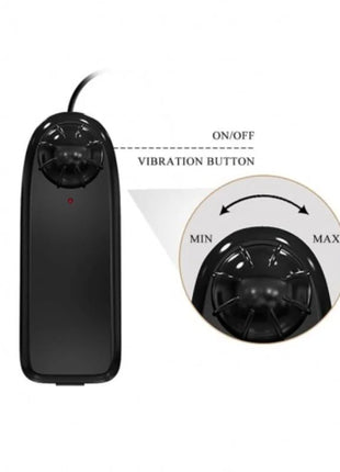 Schwarze kunststoff-fernbedienung mit rundem vibrationsknopf und min max einstufungen für baile ultra leidenschaftlicher geschirr 24 cm natural