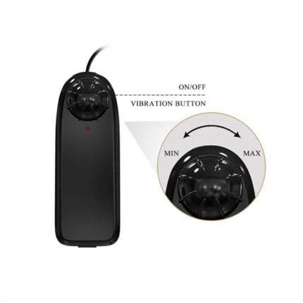 Schwarze kunststoff-fernbedienung mit rundem vibrationsknopf und min max einstufungen für baile ultra leidenschaftlicher geschirr 24 cm natural
