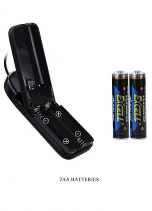 Schwarzes duales aa akkuladegerät mit zwei exell batterien neben dem baile ultra leidenschaftlicher geschirr 24 cm natural