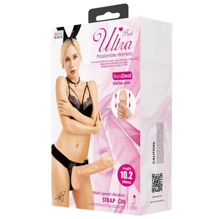 Baile ultraleidenschaftlicher geschirr 26 cm natural schwarzes spitzen-design aus lebensechtem hautmaterial in rosa und weiß verpackt