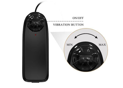 Schwarzer handvibrator aus kunststoff mit drehregler für intensitätsanpassung baile ultra leidenschaftlicher geschirr 26 cm natural
