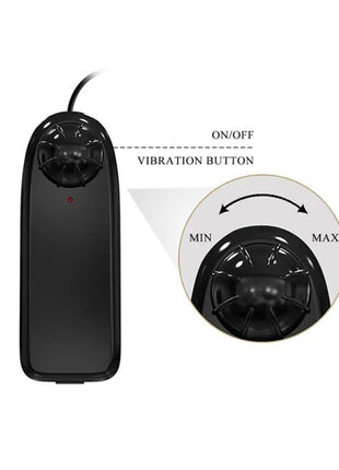 Schwarzer handvibrator aus kunststoff mit drehregler für intensitätsanpassung baile ultra leidenschaftlicher geschirr 26 cm natural