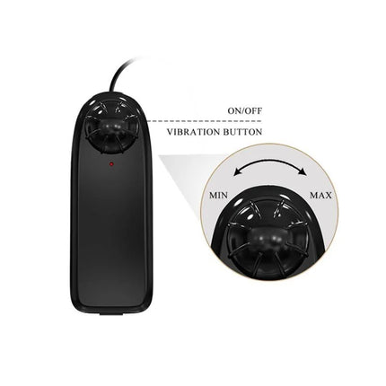 Schwarzer handvibrator aus kunststoff mit drehregler für intensitätsanpassung baile ultra leidenschaftlicher geschirr 26 cm natural