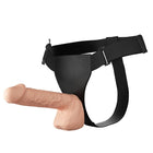 Baile schwarzes ledergeschirr mit beiger silikon phallus befestigung 26 cm natural für leidenschaftlichen einsatz