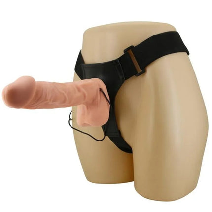 Schwarzes latex-geschirr mit realistischem pfirsichfarbenem 26 cm phallus modell baile ultra leidenschaftlicher geschirr