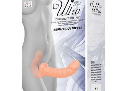 Baile ultra leidenschaftlicher strapless silikon gurt dildo in pfirsichfarbe für intime anwendung