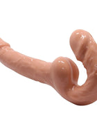 Beige silikon zweiköpfiger dildo mit realistischer struktur und glänzendem finish von baile ohne gurtstützung