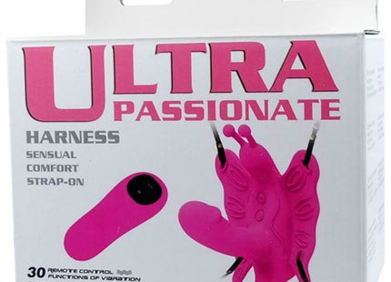 Baile ultra leidenschaftliches schmetterlingsgeschirr mit fernbedienung rosa silikon und 30 vibrationsfunktionen
