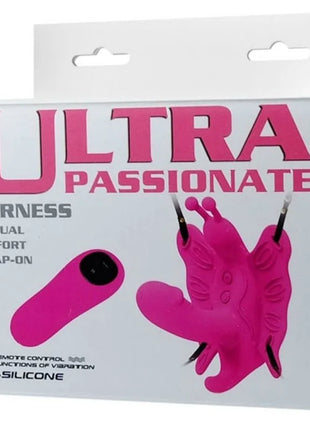 Baile ultra leidenschaftliches schmetterlingsgeschirr mit fernbedienung rosa silikon und 30 vibrationsfunktionen