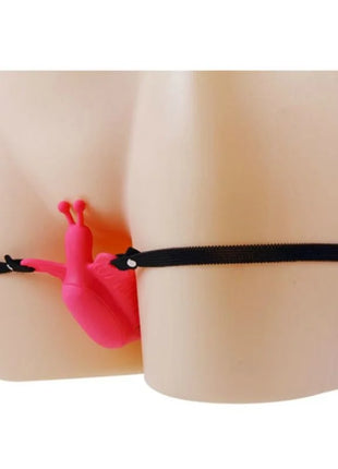 Rosa Kunststoff schneckenförmiger garter belt Charm mit schwarzem Reißverschlussband im BAILE Ultra leidenschaftliches vibrierendes Schmetterlingsgeschirr