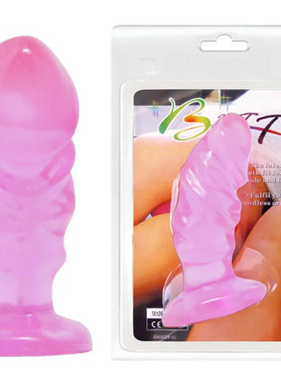 Unisex analplug von baile aus pinkem silikon mit geriffeltem design und rundem saugnapfboden