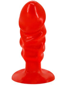 Unisex silikon analplug von baile in rot mit geriffeltem design und abgerundetem saugnapfboden