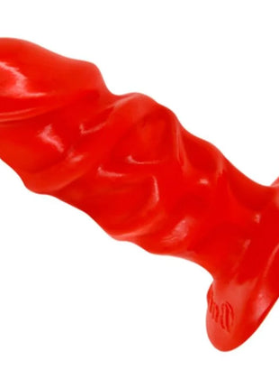 Unisex analplug von baile in rot aus silikon mit welliger struktur und flachem saugnapfbasis für sicheren halt
