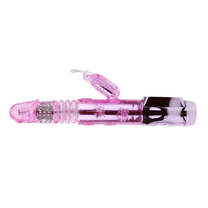 Baile us kaninchen pohnender schmetterling pinker durchsichtiger vibrierender rabbit toy mit floralen gravuren