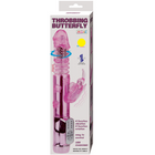 Rosa transparenter plastikvibrator mit schmetterlingsdesign und silberner bedienung baile us kaninchenpohnender schmetterling