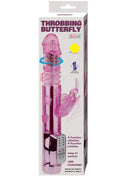Rosa transparenter plastikvibrator mit schmetterlingsdesign und silberner bedienung baile us kaninchenpohnender schmetterling