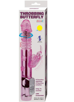 Rosa transparenter plastikvibrator mit schmetterlingsdesign und silberner bedienung baile us kaninchenpohnender schmetterling