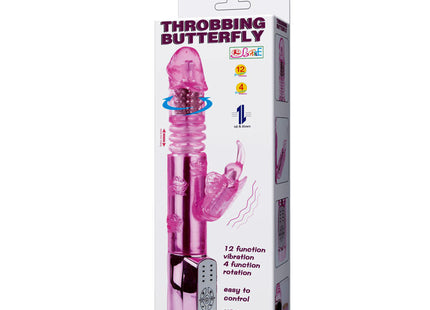 Pink transparenter plastik schmetterling vibrator mit silbernem steuerfeld und usb ladeanschluss von baile