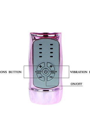Baile us kaninchen pohnender schmetterling pinke metallische fernbedienung mit grauem bedienfeld für vibration rotation und power