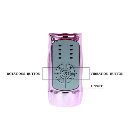 Baile us kaninchen pohnender schmetterling pinke metallische fernbedienung mit grauem bedienfeld für vibration rotation und power