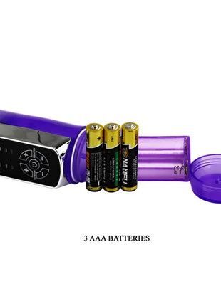 Baile us rabbit butter prince purple silikon vibrator mit chrombedienfeld und drei aaa batterien daneben