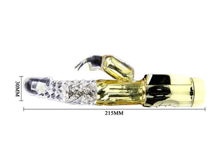 Baile us rabbit gold prince vibrierender klarer kristallstruktur mit goldfarbener metallbasis und schwarzer spitze