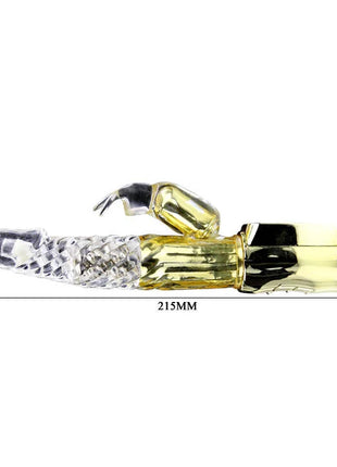 Baile us rabbit gold prince vibrierender klarer kristallstruktur mit goldfarbener metallbasis und schwarzer spitze