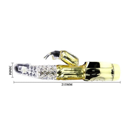 Baile us rabbit gold prince vibrierender klarer kristallstruktur mit goldfarbener metallbasis und schwarzer spitze