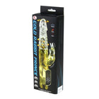 Transparent gelber rabbit-vibrator aus Kunststoff mit goldenem Sockel und Bedienfeld von BAILE US Rabbit Gold Prince