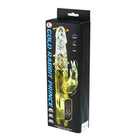 Transparent gelber rabbit-vibrator aus Kunststoff mit goldenem Sockel und Bedienfeld von BAILE US Rabbit Gold Prince