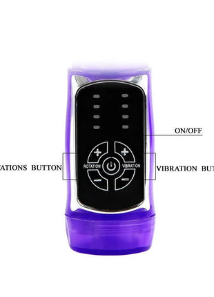 Baile us rabbit passion baron violette transparente kunststoff-fernbedienung mit schwarzem tastenfeld und silberner umrundung