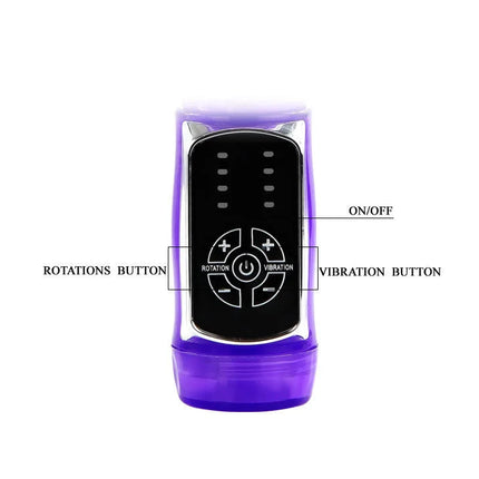 Baile us rabbit passion baron violette transparente kunststoff-fernbedienung mit schwarzem tastenfeld und silberner umrundung