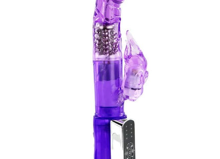Baile us rabbit passion baron vibrator aus transparentem violettem kunststoff mit silbernem bedienfeld