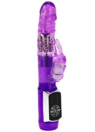 Baile us rabbit passion baron ein lila transparenter vibrierender rabbit toy aus kunststoff mit silbernem griff und schwarzer steuerung