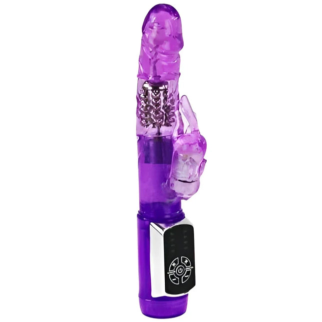 Baile us rabbit passion baron ein lila transparenter vibrierender rabbit toy aus kunststoff mit silbernem griff und schwarzer steuerung