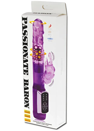Lila passion baron vibrator von baile mit segmentiertem design und bedienfeld am fuß für intensiven genuss