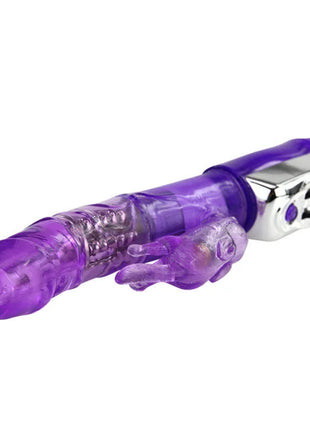 Purple translucent silikon vibrator mit silbernem metallsteuerkopf und handförmigem zubehör von baile us super sex rabbit