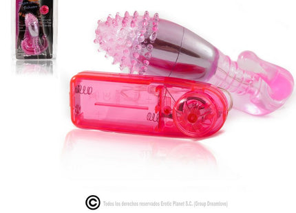 Baile vaginal- und analstimulator mit vibration in rosa und klarem kunststoff mit strukturierter, stacheliger kopf und silberner basis