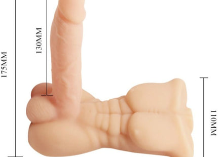 Beiger silikon realistisches männliches genitalmodell baile versuchung größerer mann mit vibration und detailierter oberfläche