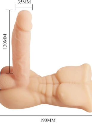 Beiger silikon realistisches männliches genitalmodell baile versuchung größerer mann mit vibration und detailierter oberfläche