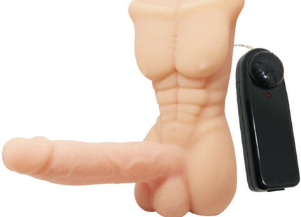 Beige silikon männlicher körper-vibrator mit schwarzer fernbedienung von baile versuchung größerer mann mit vibration
