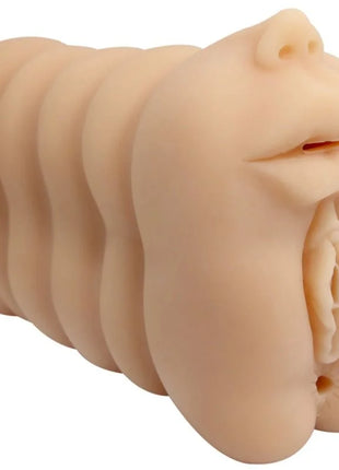 Beige silikon anal plug mit realistischen gesichtszügen und segmentiertem körperdesign von baile versuchung leidenschaft lady
